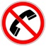 Pictogramm eines durchgestrichenen Telefons.